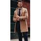 Khaki Long Trench Coat For Men Classic Jacket Overcoat HF 1503-01-02